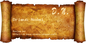 Drimus Noémi névjegykártya